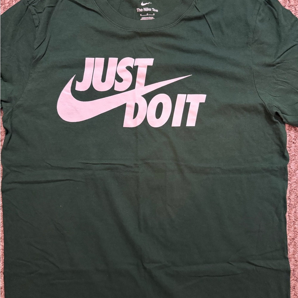 Nike Dark Green Tee with White Slogan